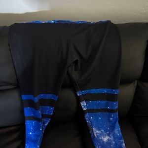 Into The AM Blue Galaxy Leggings